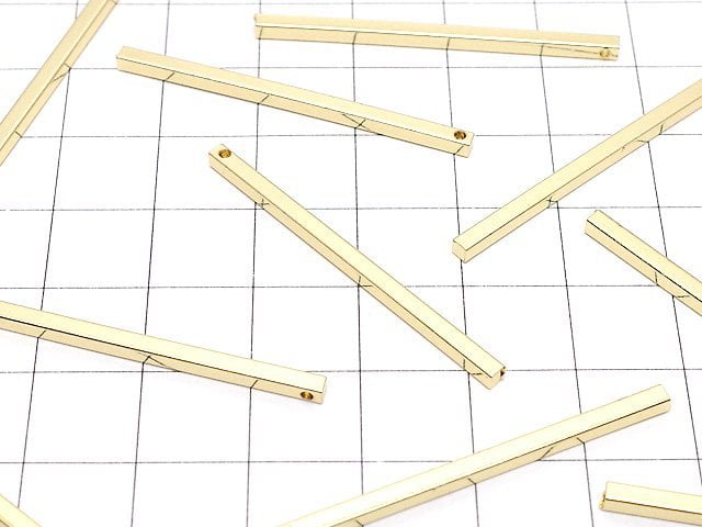 Metal Parts Square stick parts 40 x 2 x 2 mm gold color 5 pcs