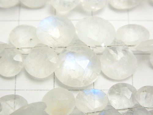 Hochwertiger Regenbogen-Mondstein AA++ Kastanien-facettierte Briolette halb oder 1 Strang Perlen (ca. 7 Zoll / 18 cm)