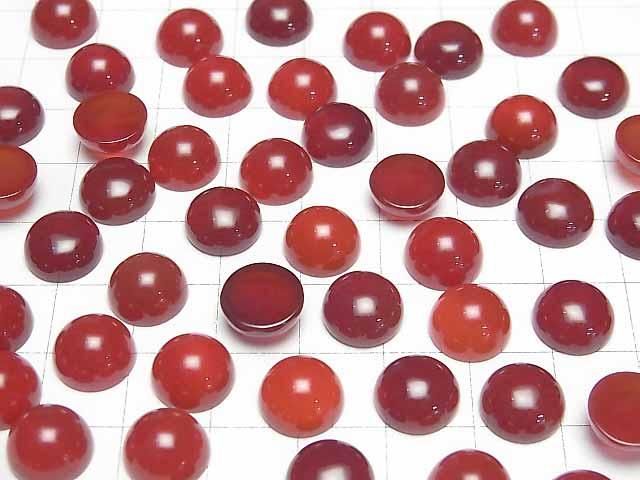 Rote Achat AAA Runde Cabochon 10x10mm 5Stk