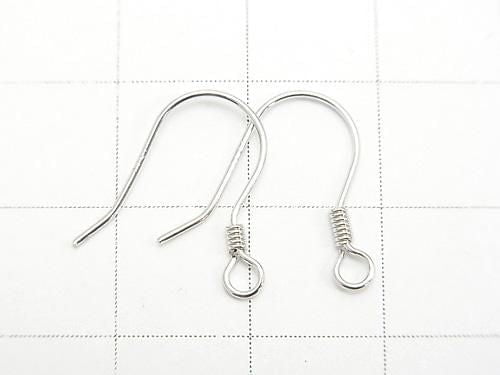 Silver 925 Earwire, Rhodium Plated, 2 pairs (4 pieces)