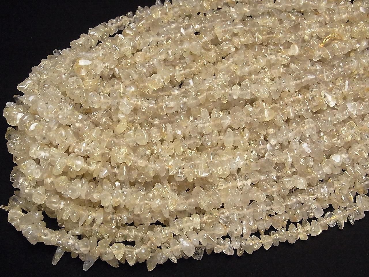 Rutilated Quartz AA Chips (Small Nugget ) 1strand beads (aprx.15inch/38cm)
