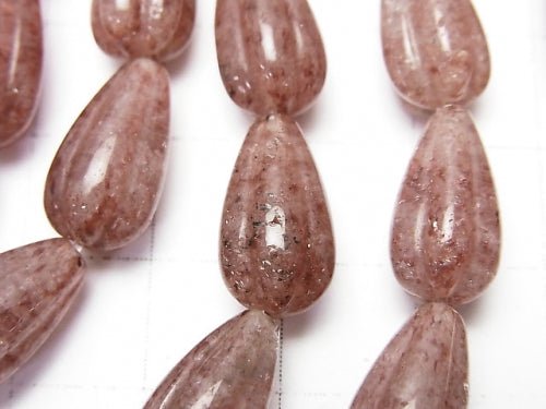 Moscovite Line Carved Vertical Hole Drop 14x8x8mm half or 1strand beads (aprx.15inch/38cm)