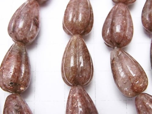 Moscovite Line Carved Vertical Hole Drop 16x10x10mm half or 1strand beads (aprx.15inch/38cm)