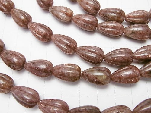 Moscovite Line Carved Vertical Hole Drop 16x10x10mm half or 1strand beads (aprx.15inch/38cm)