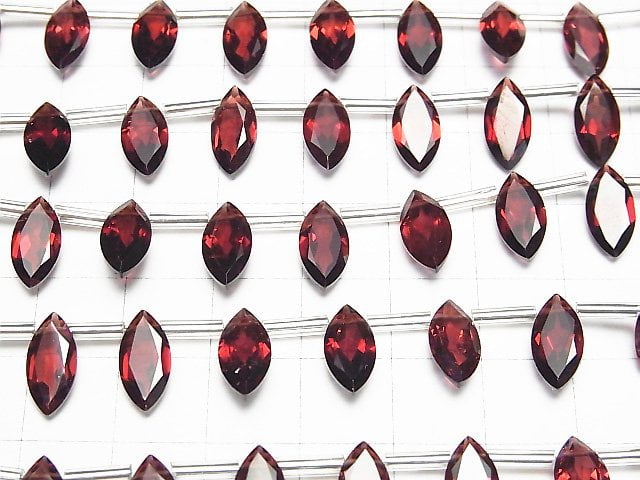 Hochwertiger Mosambik Granat AAA Marquise Facettiert 12x6mm 1Strang Perlen (8Stk)