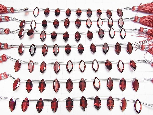 Hochwertiger Mosambik Granat AAA Marquise Facettiert 12x6mm 1Strang Perlen (8Stk)
