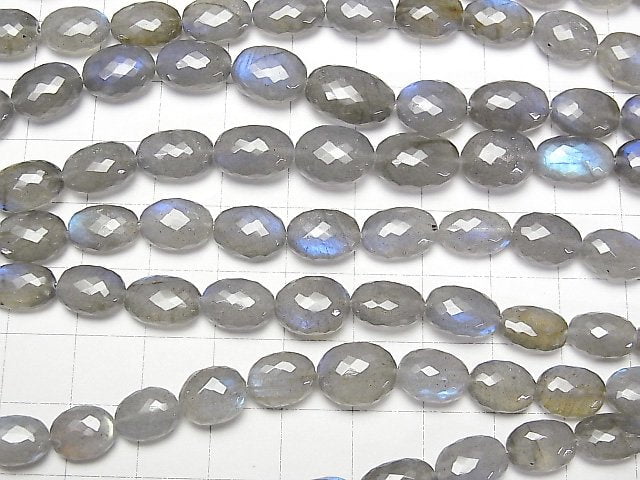MicroCut! Hochwertiger blauer Labradorit AAA facettiert oval halbe oder 1Strang Perlen (ca. 7 Zoll / 18 cm)