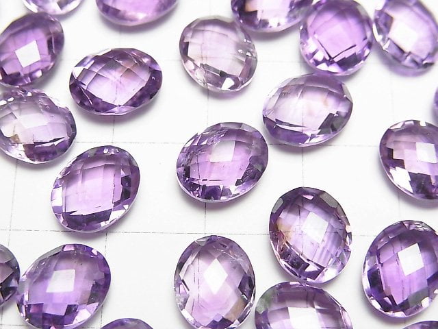Hochwertiger Amethyst AAA loser Stein facettierter Oval 10x8mm 4 Stück
