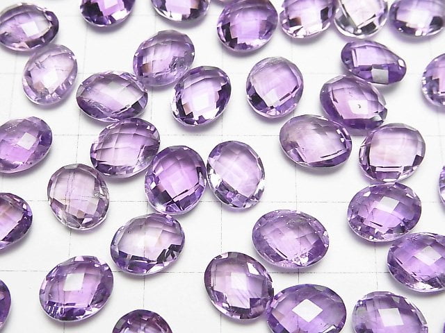 Hochwertiger Amethyst AAA loser Stein facettierter Oval 10x8mm 4 Stück