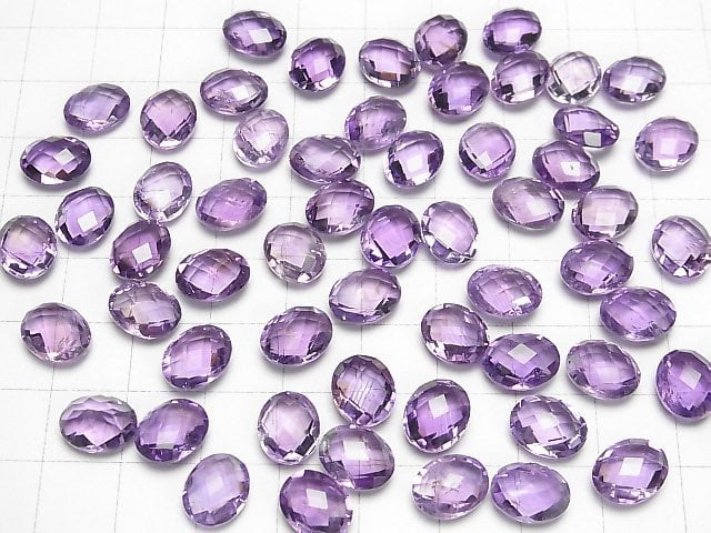 Hochwertiger Amethyst AAA loser Stein facettierter Oval 10x8mm 4 Stück