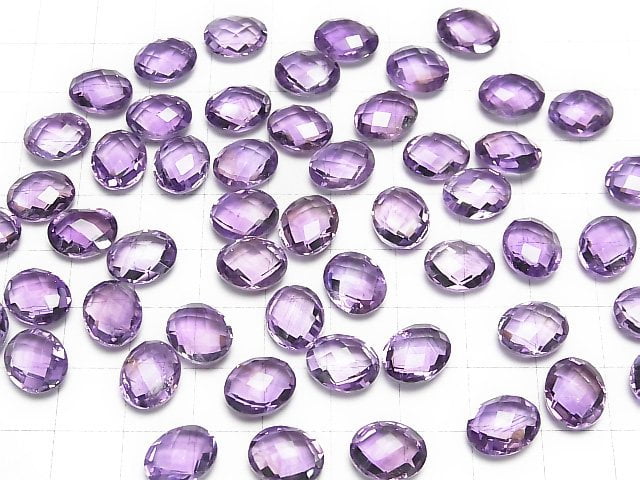 High Quality Amethyst AAA Loose stone Faceted Oval 11x9mm 4pcs