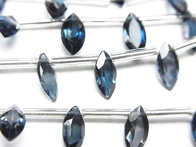 Hochwertiger London Blau Topas AAA Marquise Facettiert 8x4mm halb oder 1 Strang (8 Stück)