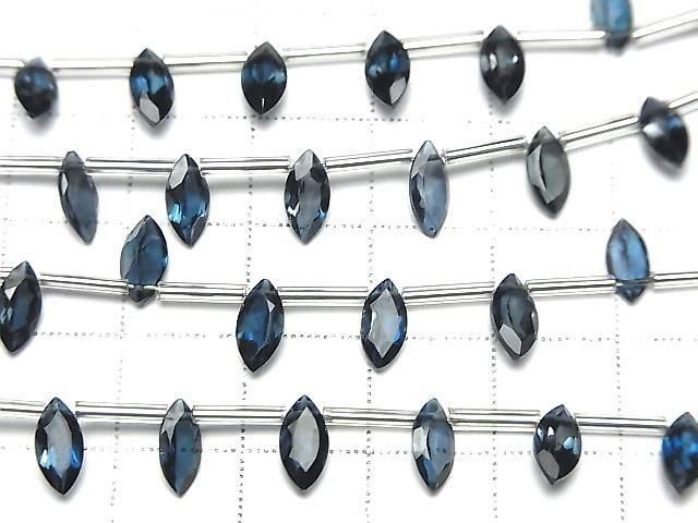 Hochwertiger London Blau Topas AAA Marquise Facettiert 8x4mm halb oder 1 Strang (8 Stück)