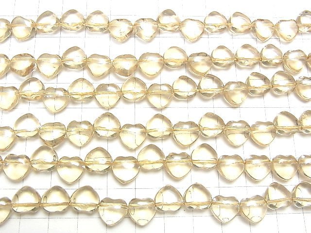 Champagnerfarbener Quarz AAA Herz 10 x 10 x 5 mm halb oder 1Strang Perlen (ca. 15 Zoll / 38 cm)