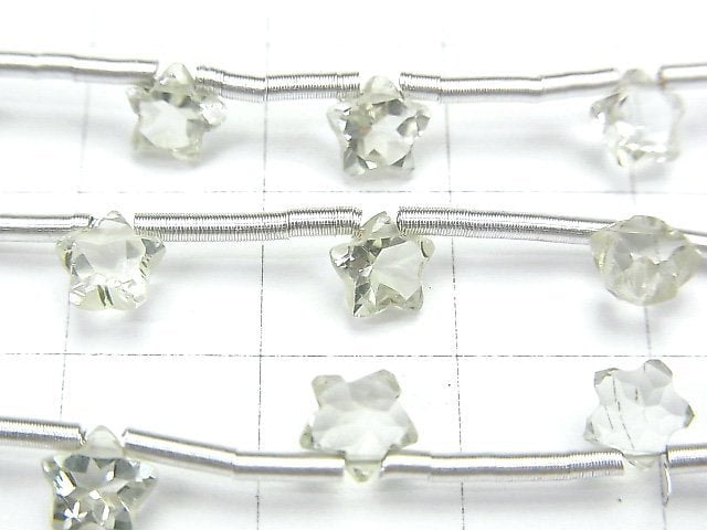 Grüner Amethyst AAA - Facettierter Stern 6 x 6 mm 1strang Perlen (10 Stück)