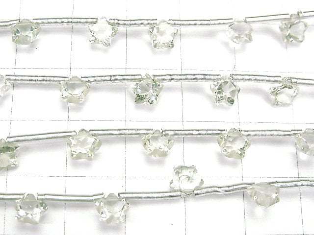 Grüner Amethyst AAA - Facettierter Stern 6 x 6 mm 1strang Perlen (10 Stück)