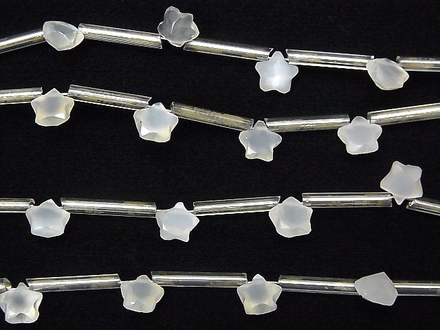 Weißer Mondstein AAA - Facettierter Stern 6 x 6 mm 1strang Perlen (10 Stück)