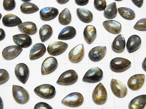 Finland Spectrolite AAA Pear Shape Cabochon 9x6mm 5pcs