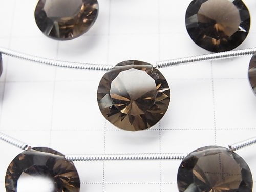 1strand $15.99! High Quality Smoky Quartz AAA Coin Concave Cut 12x12mm 1strand (5pcs )