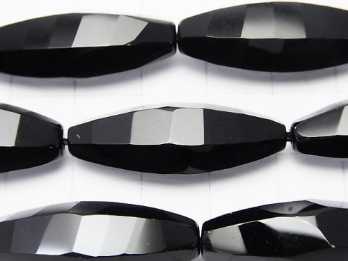Onyx Rice 6Faceted xMultiple Facets 30x10x10mm half or 1strand beads (aprx.13inch/32cm)