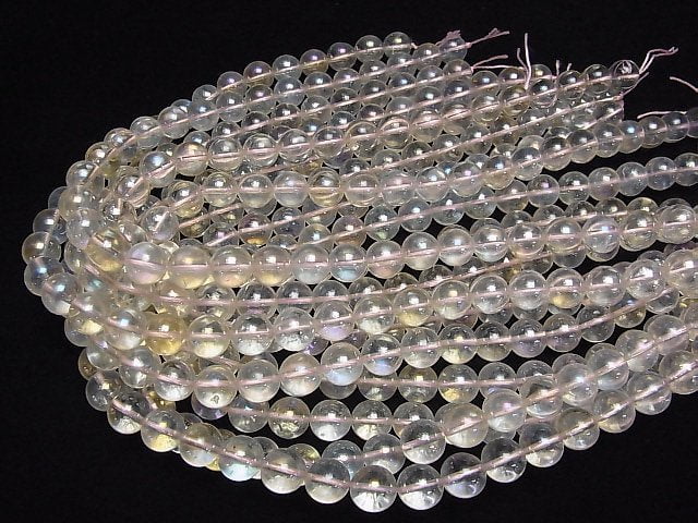 Blitz, helle Farbe Citrin NO.2 rund 10mm halb oder 1 Strang Perlen (ca. 15 Zoll / 38 cm)