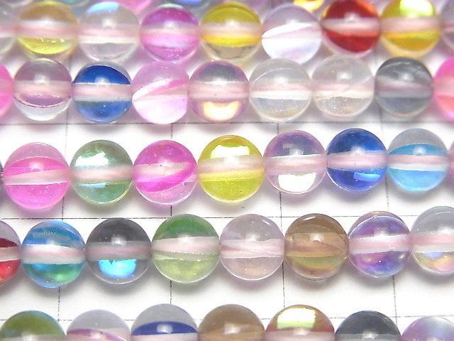 Multicolor Luna Flash Rund 6mm 1 Strang Perlen (ca. 15 Zoll/36 cm)