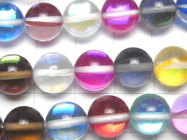 Multicolor Luna Flash Rund 10mm 1 Strang Perlen (ca. 15 Zoll/36 cm)