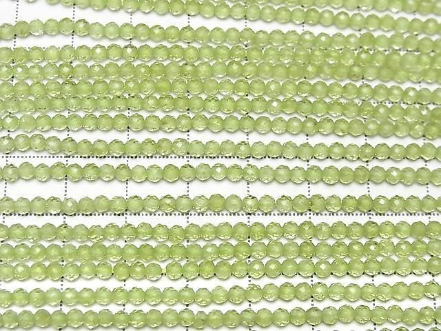 高品質刻面圓形橄欖石 AAA 級 3mm 珠子 (約 15 英吋/36 公分) 高品質!