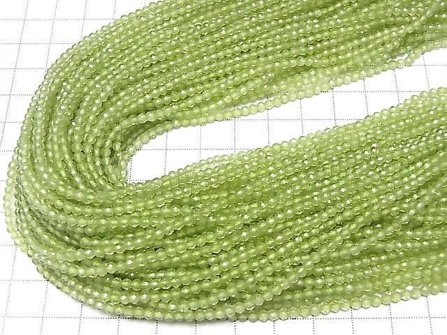 高品質刻面圓形橄欖石 AAA 級 3mm 珠子 (約 15 英吋/36 公分) 高品質!