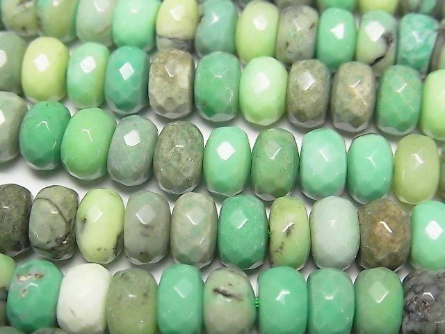 Natürliche grüne Chalcedon facettierte Knopf-Rondelle 8x8x5mm halb oder 1strang Perlen (ca. 15 Zoll / 38 cm)