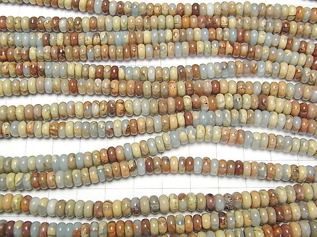 Impression-Jaspis Rondelle 6x6x2,5mm halb oder 1strang Perlen (ca. 15 Zoll / 38 cm)