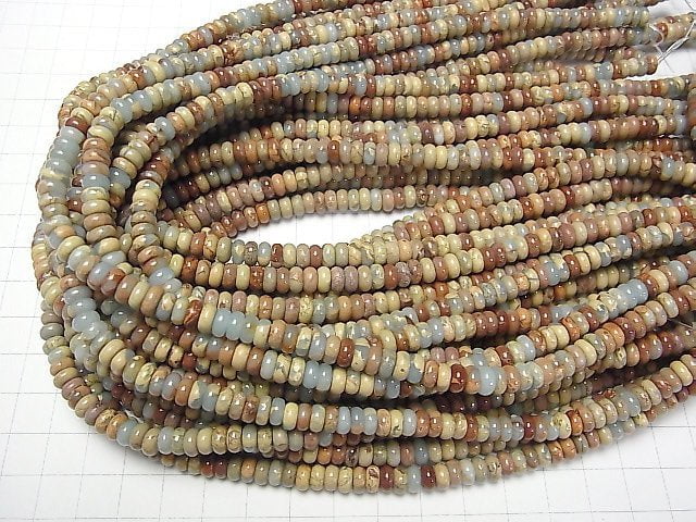 Impression-Jaspis Rondelle 6x6x2,5mm halb oder 1strang Perlen (ca. 15 Zoll / 38 cm)