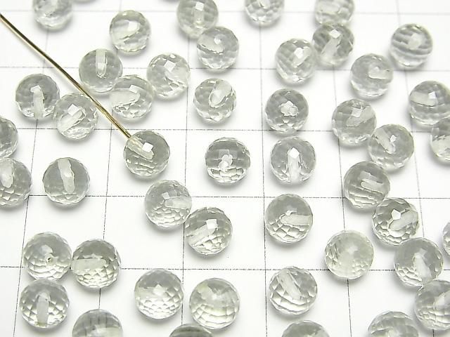 Hochwertiger grüner Amethyst AAA halb durchbohrte facettierte runde 6mm 4 Stück