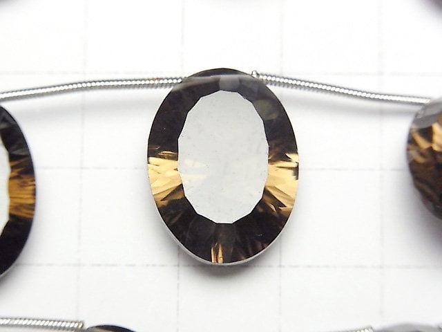 Hochwertiger Rauchquarz AAA Oval Konvex geschliffen 20x15mm 1 Strang Perlen (4 Stück)