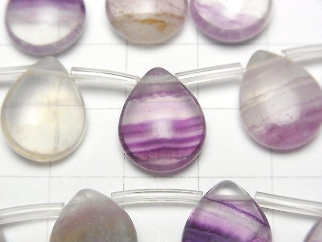 Lila Fluorit AA++ Birnenform (glatt) 15x12mm 1 Strang Perlen (ca. 15 Zoll / 37 cm)