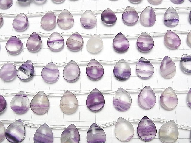 Lila Fluorit AA++ Birnenform (glatt) 15x12mm 1 Strang Perlen (ca. 15 Zoll / 37 cm)