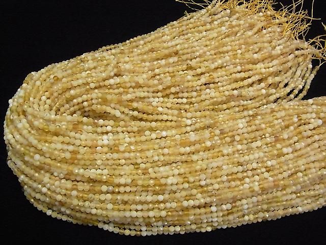 Hohe Qualität! Gelber Opal AA++ facettierte runde 3mm 1strang Perlen (ca. 15 Zoll/37 cm)