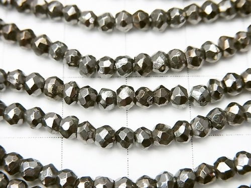 1strang 12,99 $! Pyrit AAA dunkelgraue Beschichtung facettierte Knopf Rondelle 1strang Perlen (ca. 13 Zoll / 32 cm)