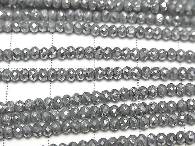 Pyrit AAA-facettierte Knopf Rondelle 3x3x2mm silberbeschichtet 1strang Perlen (ca. 15 Zoll/37 cm)