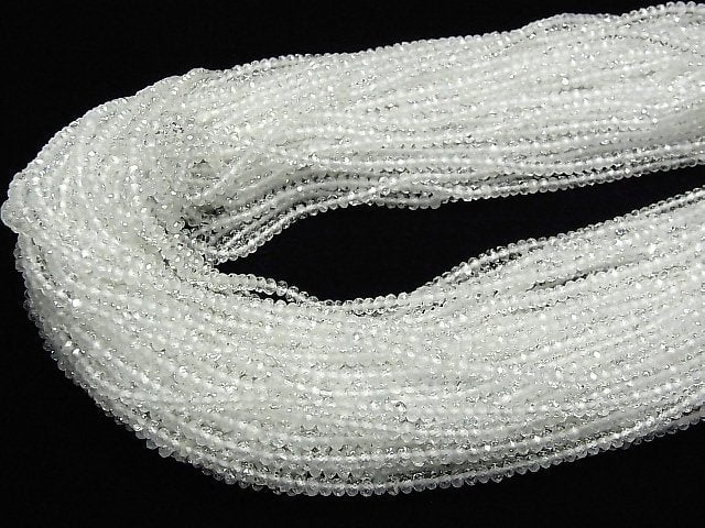Hochwertig! Natürlicher weißer Topas AAA facettierte Knopf-Rondelle 3x3x2mm 1strang Perlen (ca. 15 Zoll / 36 cm)