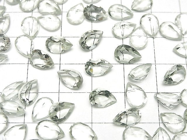 Hochwertiger grüner Amethyst AAA lose Stein Birnenform facettiert 9x6mm 5 Stück