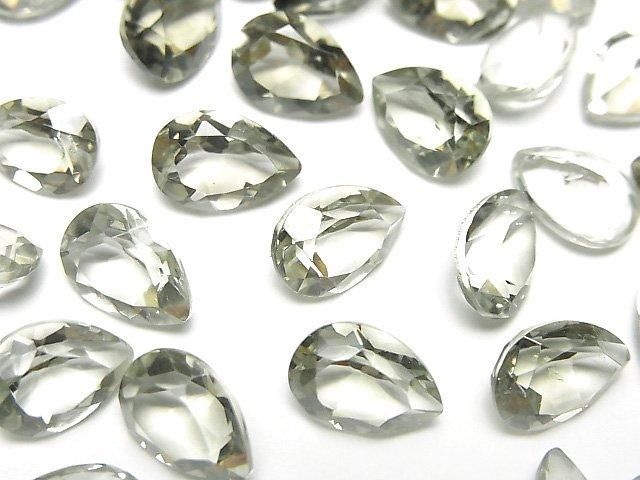 Hochwertiger grüner Amethyst AAA lose Stein Birnenform facettiert 10x7mm 5 Stück