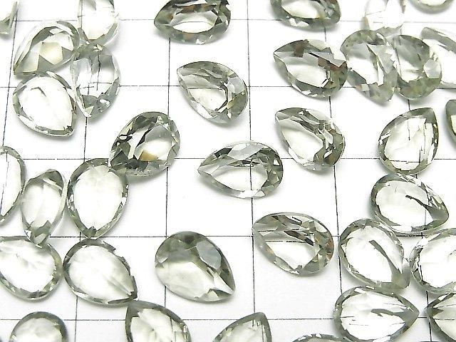 Hochwertiger grüner Amethyst AAA lose Stein Birnenform facettiert 10x7mm 5 Stück