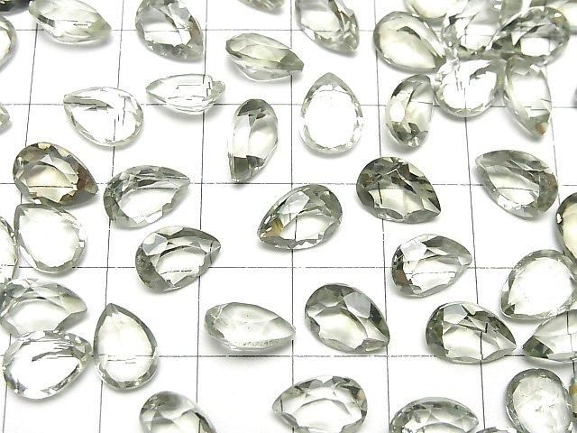 Hochwertiger grüner Amethyst AAA lose Stein Birnenform facettiert 10x7mm 5 Stück