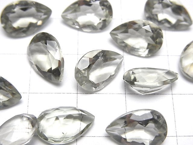 Hochwertiger grüner Amethyst AAA lose Stein Birnenform facettiert 12x8mm 3 Stück