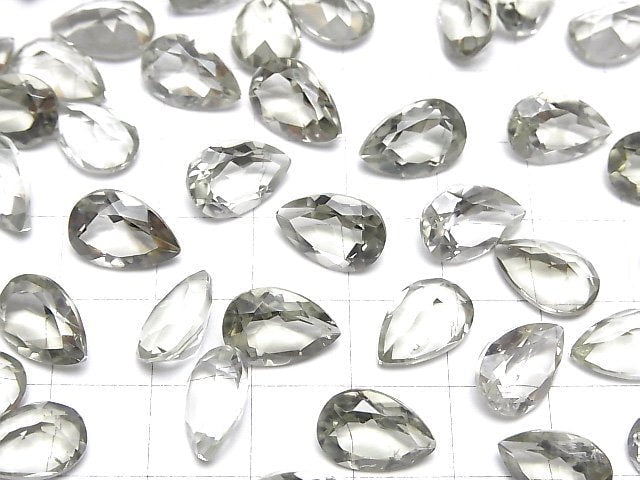 Hochwertiger grüner Amethyst AAA lose Stein Birnenform facettiert 12x8mm 3 Stück