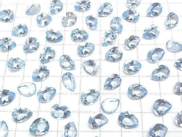 Hochwertiger himmelblauer Topas AAA lose Stein Birnenform facettiert 10x8mm 2 Stück
