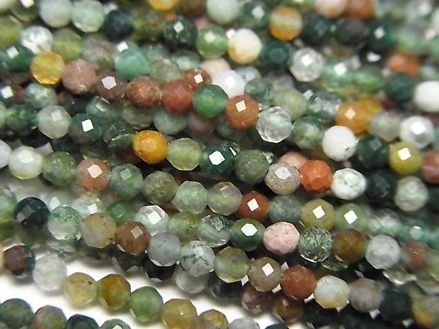 High Quality! Indian Agate Faceted Round 2mm 1-strand beads (approx. 15 inches/37 cm)