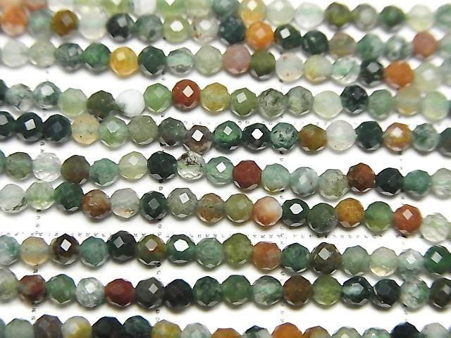 High Quality! Indian Agate Faceted Round 2mm 1-strand beads (approx. 15 inches/37 cm)