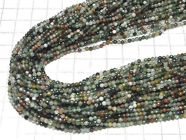 High Quality! Indian Agate Faceted Round 2mm 1-strand beads (approx. 15 inches/37 cm)